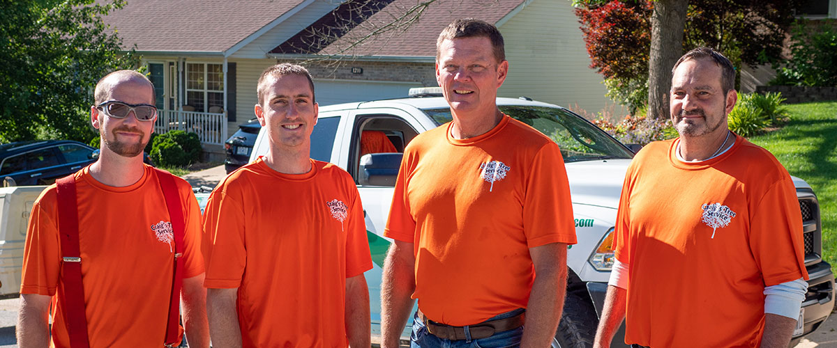 Craig's Tree Service crew completing a major tree removal job in Franklin County
